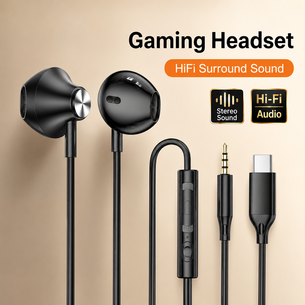 Gaming Accessories Iphone - Écouteurs HiFi Surround, son stéréo basse