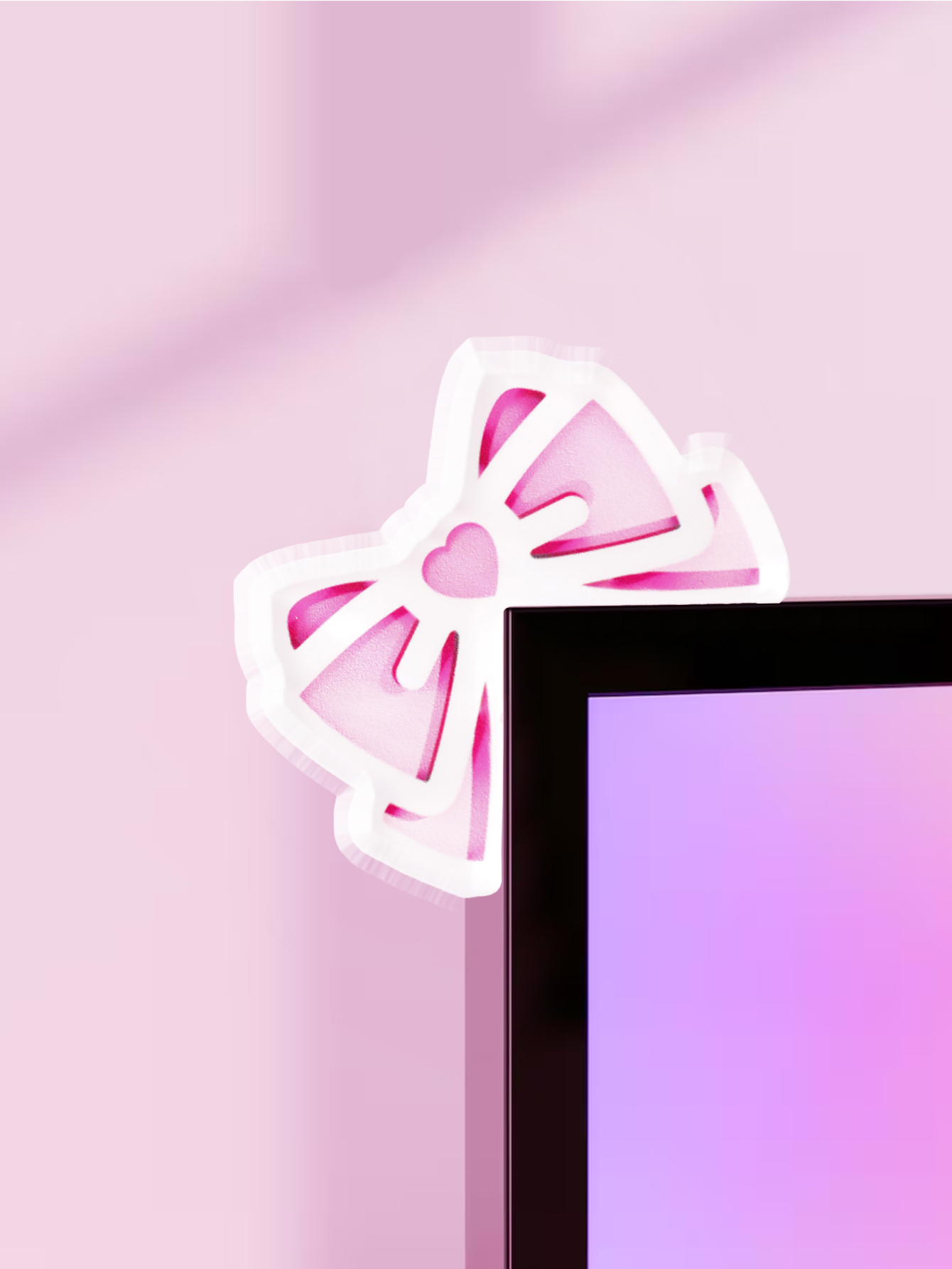 Kawaii Bow Monitor Décor Rose  - Gaming Accessories Pink avis et prix